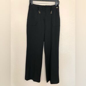 St. John Sport black sleek utility pants Sz 4 high rise straight / wide leg